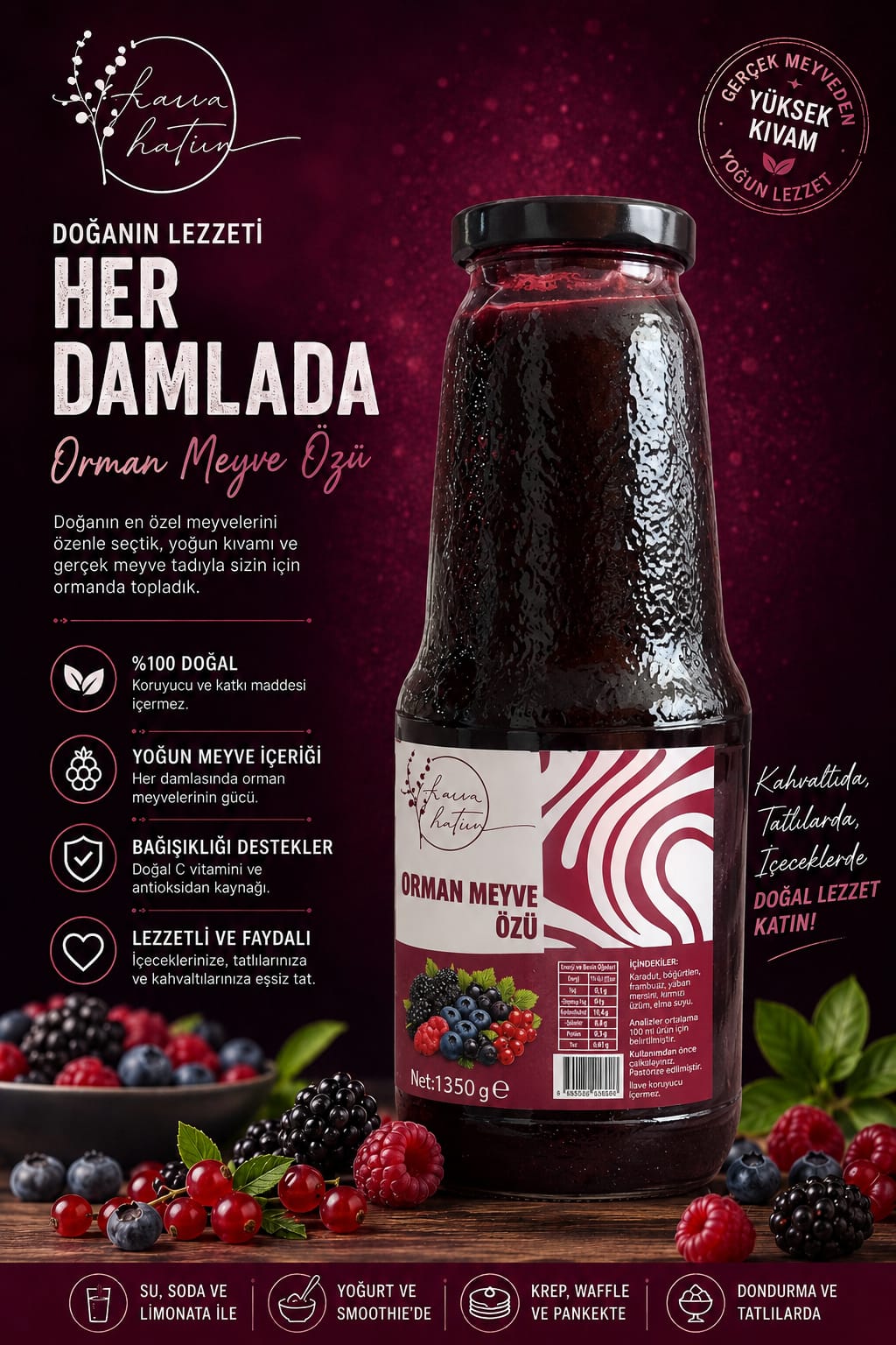 %100 Doğal Orman Meyve Özü