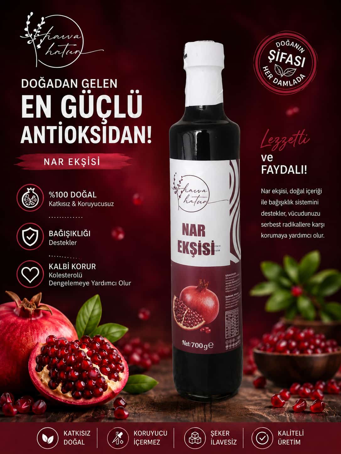 %100 Doğal Nar Ekşisi (700 gr)