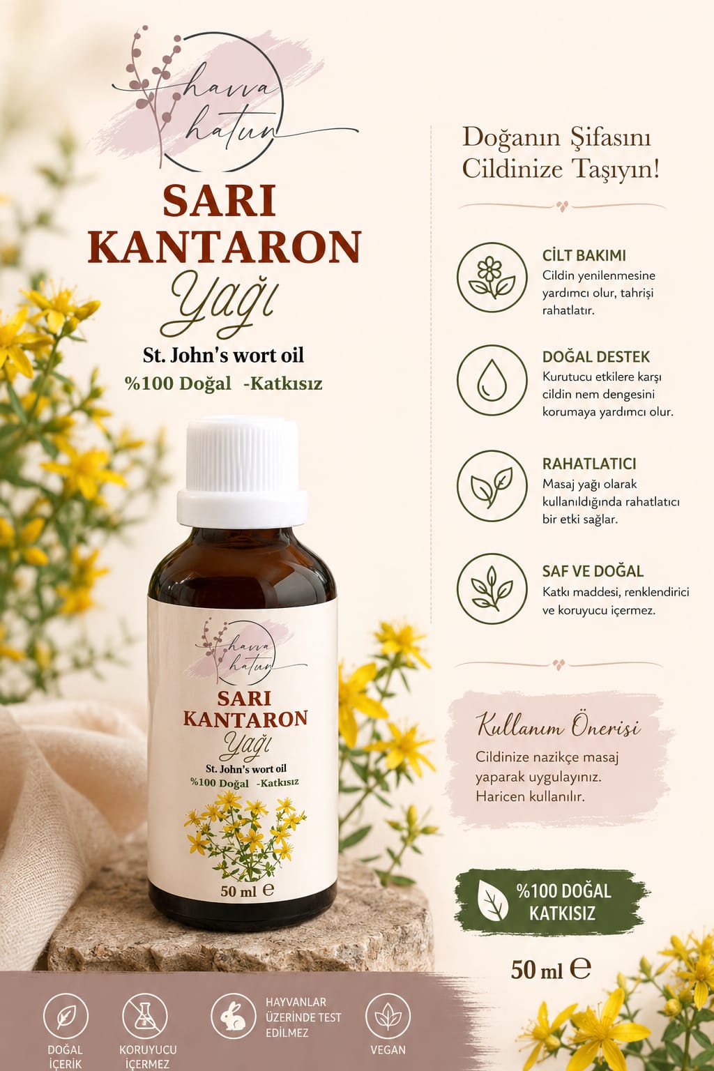 %100 Doğal Sarı Kantaron Yağı